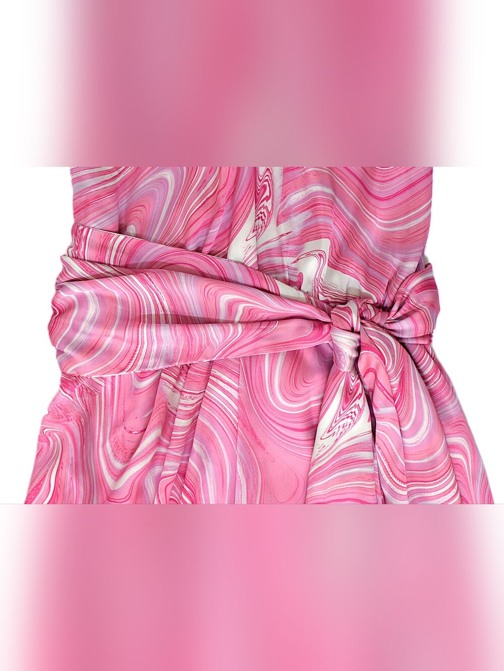 Amanda Uprichard Shauna Swirl Mini Dress Pink Halter Asymmetrical Size S Party - Picture 6 of 12